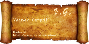 Vainer Gergő névjegykártya
